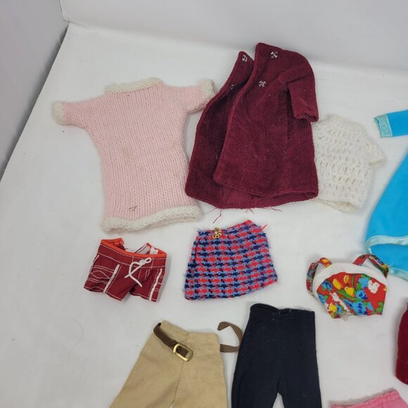 Vintage Lot Of Barbie Doll Mixed Doll Clothes Robe Dress Top Shorts Skirt FAIR - Picture 2 of 11